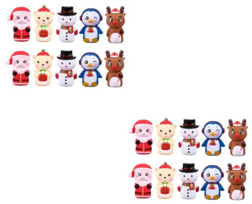 PRETYZOOM 20 STK Weihnachtsfingerpuppe Fingerspielzeug Weihnachten Fingerpuppen Spielzeug Weihnachtliche Fingerpuppe Fingerpuppen Masse Schneemann Spielzeug Bad Mini Baby PVC Kleinkind