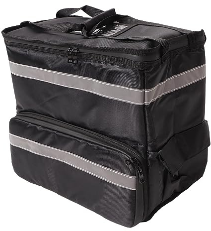 Luqeeg 50L Isolierter Pizza-Lieferrucksack, Thermo-Rucksack für die Essenslieferung Zum Mitnehmen mit Erweiterbarer Schicht für Campingreisen, Großes Fassungsvermögen, Oxford-Stoff,