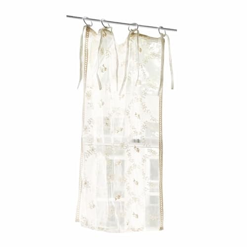 Loberon Scheibengardine 2er Set Kaveh, aufwendige Stickerei, sehr romantisch & nostalgisch, Vintage-Look, Sichtschutz, Fensterdekoration, Nylon, Baumwolle, Leinen, weiß