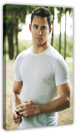 Hndeial Leinwandposter Schauspieler Channing Tatum 1, Schlafzimmer-Dekor, Sportlandschaft, Büro, Raumdekoration, Geschenk, Rahmen-Stil, 60 x 90 cm