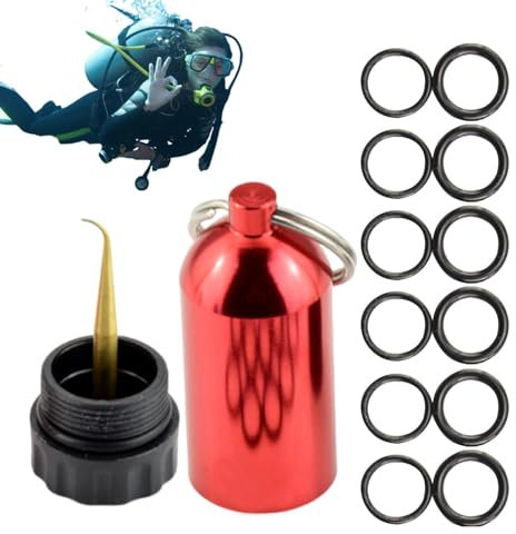 O-Ringe für Tauchflaschen, O- -Kit für das Tauchen - Scuba Diving Tank Schlüsselanhänger mit O- - Tragbarer Körper aus Aluminiumlegierung, 12-teiliges -Zubehör für die meisten