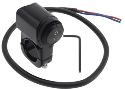ECSiNG 1 interruttore impermeabile per manubrio del motociclo in lega DC 12 V per fendinebbia interruttore on/off per moto ATV bici elettrica nero