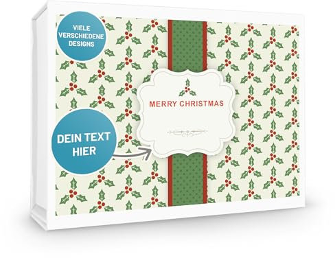 VerpackungsWelt Personalisierte Geschenk-Box | 31x22x10 cm | Geschenk-Karton mit Deckel & Magnet-Verschluss | Geschenk-Verpackung personalisiert in Weiß