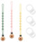 Babywnoss - 3 Catenella Portaciuccio in Silicone - 3 adattatori - Catenella Ciuccio (rosa, giallo e verde)