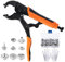 Youyijia Snap Fastener Tool, Snap Button Fastener Kit with 3 Dies and 30 Sets Metal Snaps, Heavy Duty Snap Button Plier for Boat Cover, Canvas, Sewing, Tarps