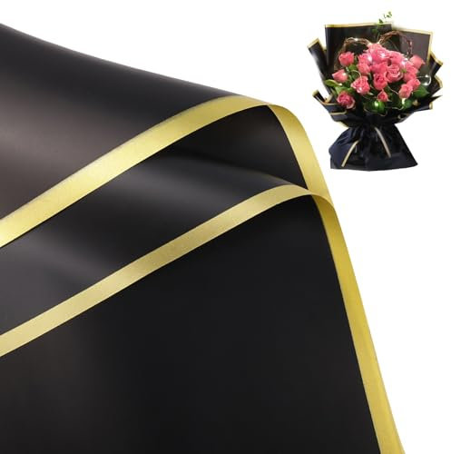 Blumenpapier Blumenstrauß Papier Geschenkpapier 20 Blatt Blumen Blumenstrauss Bouquet Papier Schwarz Floristen Verpackungspapier