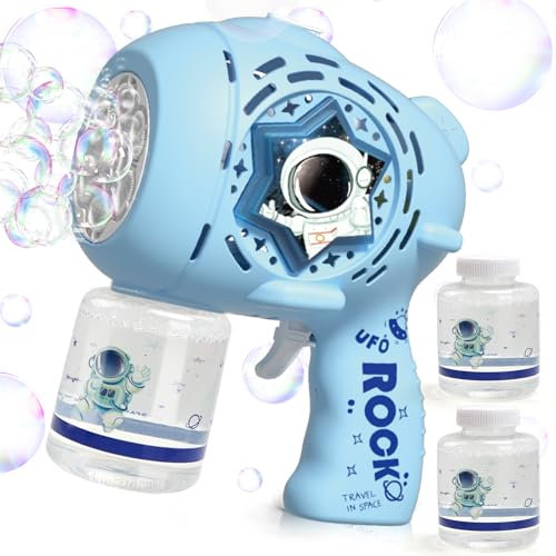 Beria Seifenblasenpistole Seifenblasenmaschine für Kinder Elektrisch Seifenblasen Pistole mit Seifenblasenflüssigkeit Bubble Gun Spielzeug für 3-8 Jahre Kinder Mädchen Junge Geburtstag Geschenk