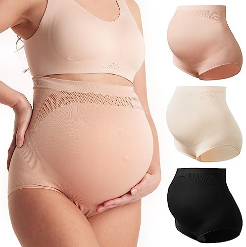 momcozy Intimo Donna Premaman Vita Alta - Morbido, Elasticizzato e Senza Cuciture, Adatto sopra la Pancia