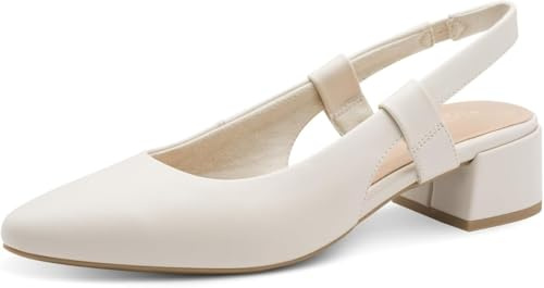 Marco Tozzi Damen Pumps weiches Feel Me Fußbett weiches Innenfutter Vegan Modisch, beige (Cream), 40 EU
