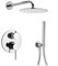 Kit Doccia cromo con soffione, doccetta, doccia Incasso con deviatore ROUND - accessori bagno, doccino per, set completo, colonna, asta soffione e doccetta, design moderno, colonna acciaio inox