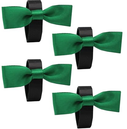 Equetech Red Horse Bridle Warning Ribbons, Set of 4, Competition Bow Ribbons with Black Straps