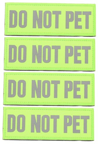DECOMELODY 4 Stück Reflektierende Service Hund Patches Langlebig Strapazierfähig für Hundegeschirr Klettsticker Sichtbar Geeignet für Outdoor Spaziergang Training