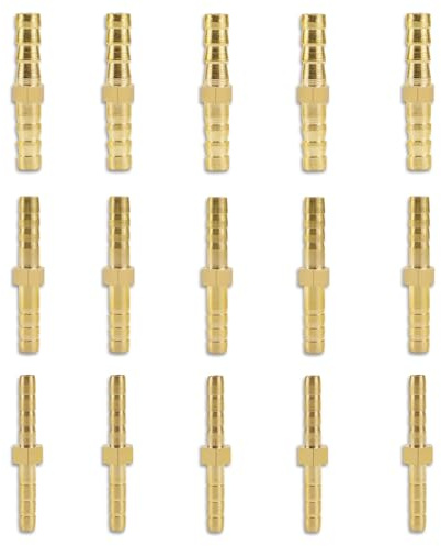 fKiZanthene Lot de raccords de tuyau en laiton avec raccord droit - Trois tailles de 4 mm de long et 6 mm - Pour rallonges de tuyau - Réparation et applications dans le jardin
