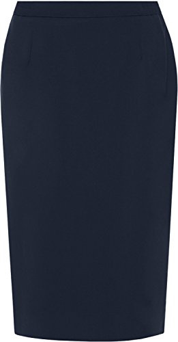 WearAll Womens Plus Lined Navy Blue Slit Pencil Skirt Office Work Formal Lined - Navy Blue - 18