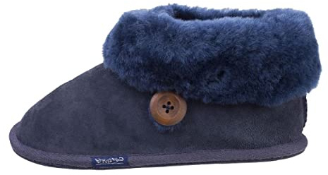 Cotswold Wotton Sheepskin Bootie Female Dark Blue Size 3