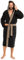 aqua-textil Sylt Accappatoio con Cappuccio Bicolore Lungo Tasche Applicate Cuciture Decorative Donna Uomo Unisex Puro Cotone L Nero Grigio Talpa