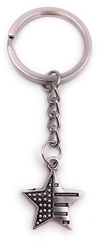 H-Customs Star Star USA Llavero Colgante Plata Metal