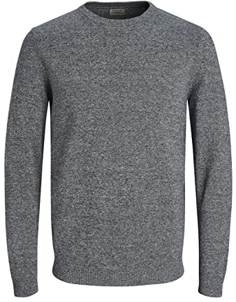 Jack & Jones Men's Jjebasic Knit Crew Neck Noos Jumper, Blue (Navy Blazer Detail: Twisted With Jet Stream), XS UK