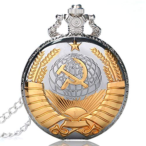 Union soviétique Communiste Badge Faucille Marteau Coque Montre de Poche pour Homme Cadeau