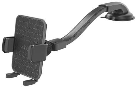 Celly MOUNTFLEXPLUSBK Soporte móvil Coche Ventosa, Universal, Ajustable 360 ° con Brazo Flexible para Smartphones y Navegadores, Negro