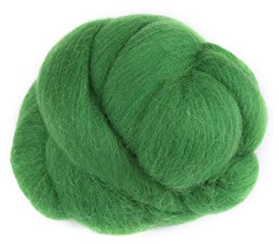 FTVOGUE 8 Farben Nadelfilz Wolle Roving Nähen Trimmen Handwerk Wolle Fasern Roving Nähen Trimmen für Nadelfilzen DIY Handwerk Material 55g (grün)