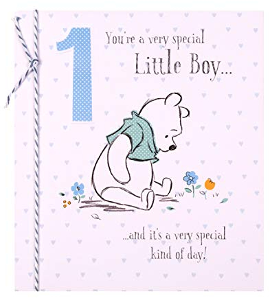 Hallmark Geburtstagskarte zum 1. Geburtstag für kleine Jungen, Winnie-The-Pooh-Design