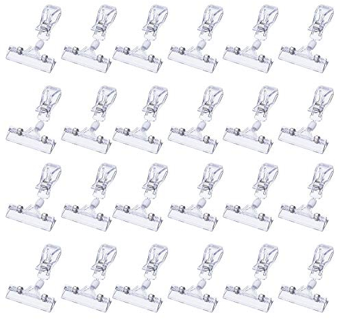 VIVIIHOO 25 Packung Kunststoff Drehbare Schildhalter Merchandise Schild Clip Display Clip Halter DILISENnd, Klar