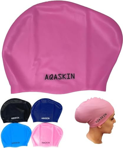 Cuffie Nuoto Professionali Capelli Lunghi in Silicone Bielastico - SCONTI QUANTITÀ - Piscina Acquagym per Adulti e Ragazzi - Unisex-Quantità 1-25-50-100 pz-Disponibilità Colori. (Rosa)
