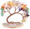 Nupuyai 7 Chakra Crystal Tree with Agate Slice Base, Money Tree Figurines Fengshui Ornament for Home Office Wedding Decoration