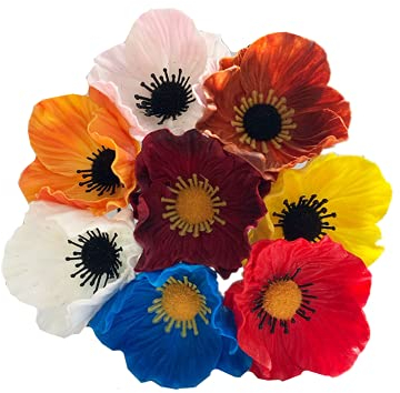 8 ramas de flores artificiales de 28 cm, para exteriores,no se decolora, multicolor de poliuretano, flores silvestres para centros de mesa, jarrón de boda, decoración de flores de pared (8 colores)