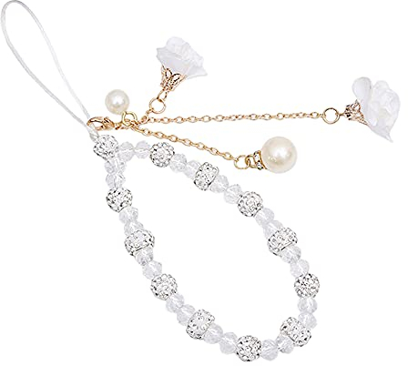 Kristall Blumen Handy-Anhänger Böhmische Handykette Telefon Anhänger Anti-Verlorene Telefon Kette Handy Strap Schlüsselband Kette Mobile Phone Hängende Schnur Handy Schmuck für Frauen Damen