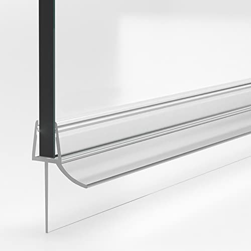 Duschdichtung für Glastüren transparent I 110cm Duschtürdichtung 6mm 7mm 8mm Glas Bodendichtung I Duschkabinen Dichtungen I Wasserabweisprofil Duschwand gerade I Abdichtung Dusche 21mm Dichtlippe
