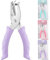 ASTARON Lochzange für Papier 6mm, Handgeführte Einzellochstanze Violett, Kreis Metall Papier Locher mit Soft-Handle für Tags, DIY Handwerk, Home Office Schulbedarf (3 Farben Optionen)