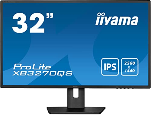 iiyama XB3270QS-B5 32 Panel IPS, 2560x1440, 250cd/m², 4ms, 15cm Regulable en Altura, Pivotante, Altavoces, DisplayPort, HDMI, DVI (31,5 Vis),