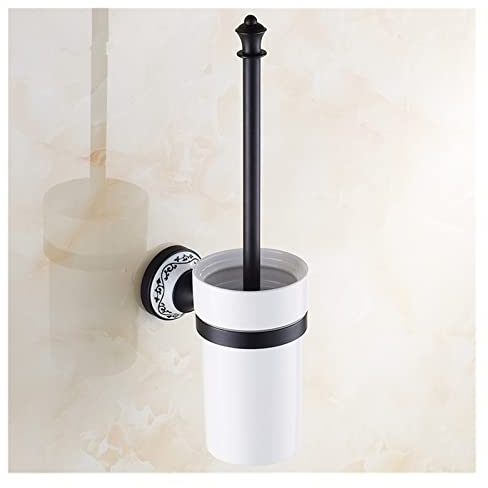 ESBANT Accesorios de baño con Acabado Negro Vintage, Soporte for escobilla de baño con diseño de cerámica y Cepillo for WC, Productos de Material de latón, Cepillo de Limpieza Muebles