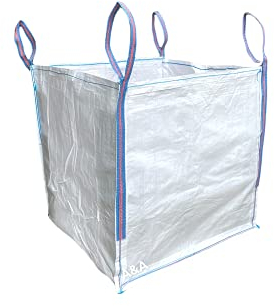 A&A SUPPLIES UK FIBC Sac de construction en vrac 1 tonne – 90 x 90 x 90 cm, déchets de jardin en vrac, 1000 kg SWL, matériau industriel (1 sac)