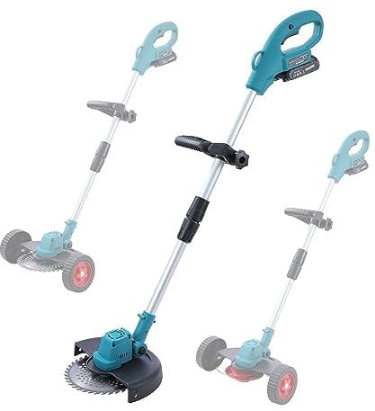 KATSU FIT-BAT 21V Brushless Cordless Strimmer with 2 x 1.5Ah Battery and Charger, Telescopic Lightweight 2 in 1 Grass Trimmer Lawn Edger, 20cm Cutting Width, for Lawn Garden Yard Weeding