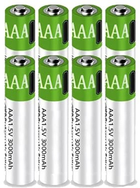 SSCYHT Schnellladender 1,5-V-AAA-Lithium-Ionen-Akku mit 3000 mAh und großer Kapazität mit USB-Kabel. 1200-mal wiederverwendbarer Lithium-Akku,8pcs 1.5v3000mah