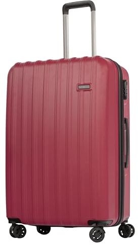 HANSEKOFFER Hartschalenkoffer groß · Koffer XL · Reisekoffer mit Rollen · Trolley mit Teleskopgriff · Leicht · Rollkoffer mit Zahlenschloss · Weinrot
