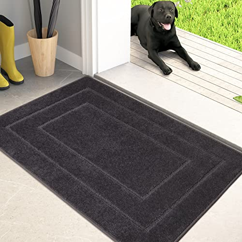 PURRUGS Dirt Trapper Door Mat 60 x 90 cm, Non-Slip/Skid Machine Washable Entryway Rug, Dog Door Mat, Super Absorbent Welcome mat for Muddy Wet Shoes and Paws