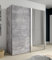 Forte KAIKAIS Kleiderschrank 150 170, Schwebetürenschrank mit Spiegel, 2-türig, Einlegeböden und Kleiderstange, Moderner Kleiderschrank, Betonoptik Holzdekor, 170 cm breit x 190,5 cm hoch x 61 cm tief
