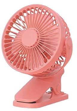 SVRITE 1200Mah Summer Clip-On Fan Portable Automatic Oscillating Fan For Student Pink