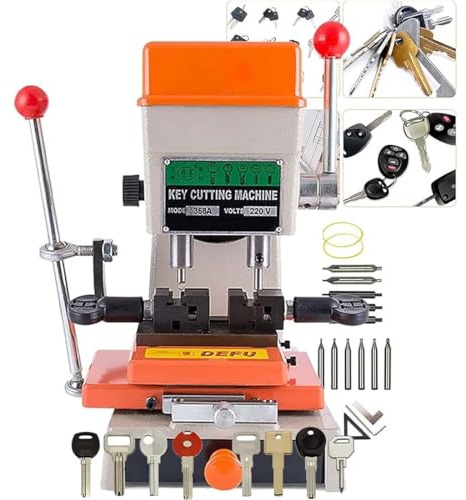 DPDZSW Machine De Copie De Clés Professionnelle 368A,Machine De Découpe De Clés Verticale,Copieur De Clés Automatique pour Fabrication De Clés,Outil De Copie De Clés Universel,Outils De Serrurier
