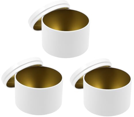 Lurrose 3stücke Eisen-kerzengläser Ohne Deckel Leere Wachsgläser Aus Langlebigem Metall Vielseitige Aufbewahrung Für Diy-kerzen Dekoratives Accessoire Für Haushalt Und Feier