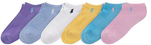 POLO RALPH LAUREN Damen Performance Cotton Socks-6 Pair Pack-Breathable Mesh & Sport Cushioning Kissen Low-Cut, Leicht Sortiert, 36.5-43 EU