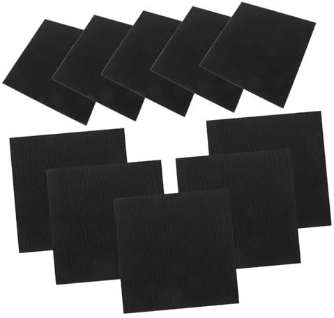 TOPPERFUN Selbstklebende Bodenaufkleber Schwarz 10 Stück Abnehmbar und Rutschfest aus Polyester Peel And Stab Tile für Zuhause