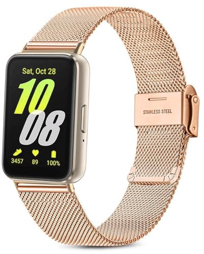 Issinlky Bracelet métal pour Samsung Galaxy Fit 3, Bracelet acier inoxydable pour Samsung Galaxy Fit 3 SM-R390 Hommes Femmes