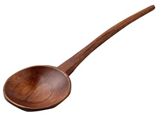 HUIHHAO Cucharas Cubiertos Cucharas de Postre Cuchara de Madera Cuchara de Sopa Sopa casera Mango Largo Retro De Madera Cocina Grande Cuchara de Ramen Cuchara de Sopa Cuchara