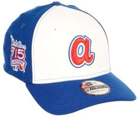 New Era Atlanta Braves MLB 25th Anniversary Sidepatch Two Tone White Royal 39Thirty Stretch Cap - M-L