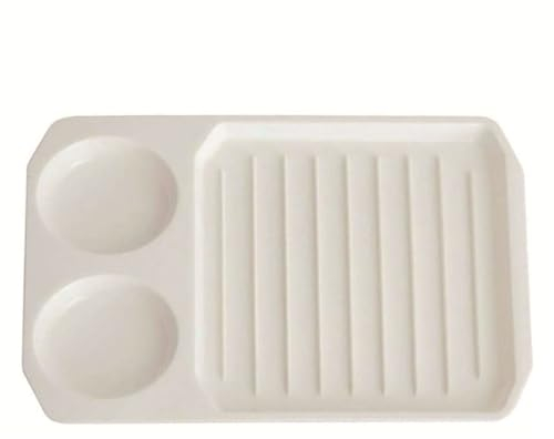 Microwave Bacon Cooker 11x8in Grooved White Microwave Bacon Tray with 2 Egg Poachers Non-Sticky Safe and Quick Classic Bacon Pan Gift,Microwave Bacon Tray